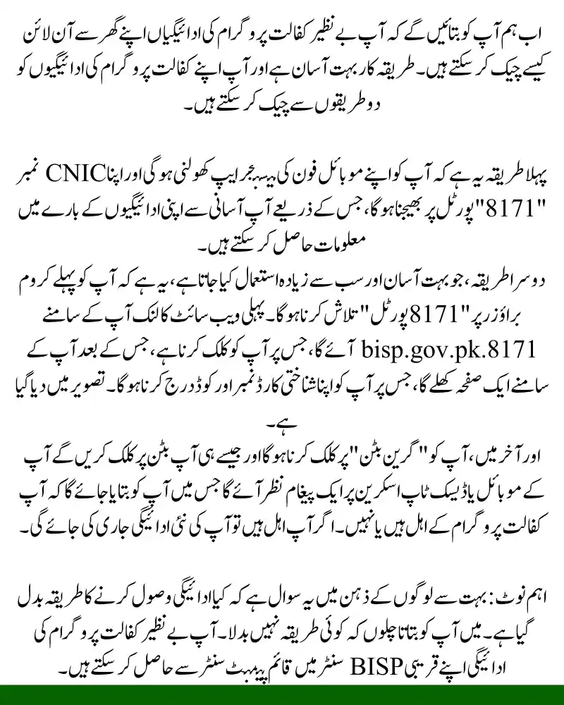 How to Check Benazir Kafalat Program 13500 Payment By CNIC In 2025